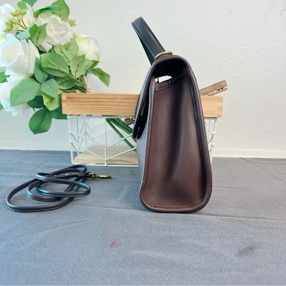 RARE! COACH Regina 9983 Mahogany Brown Leather Satchel Crossbody Bag - Picture 8 of 10